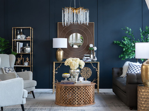 Square Carved Mirror With Pleated Design WithIron Frame, Neutral Colorway Wall Decor For Living Room Bathroom Entryway