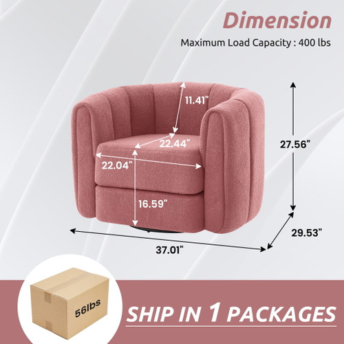 Swivel Accent Chair Wide Upholstered For Living Room