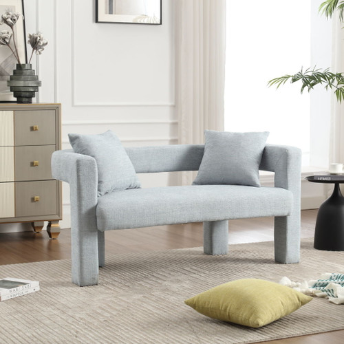 Modern Loveseat Sofa, Comfy Upholstered 2 Seater