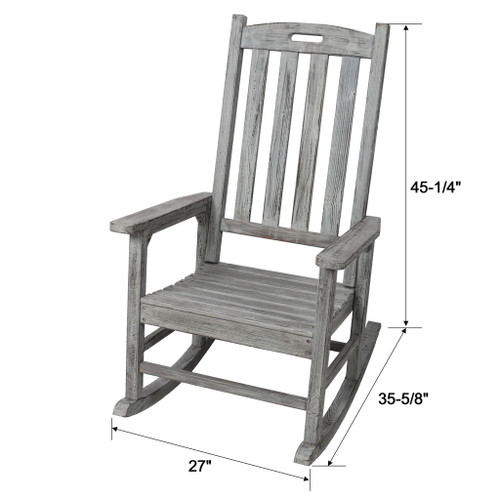 Oversized Porch Rocker Chair With Wide Seat And Tall Backrest