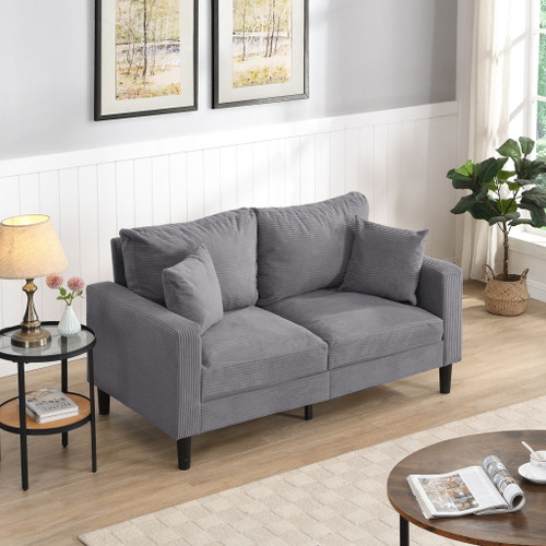 Modern Upholstered Loveseat Sofa, High Resilience