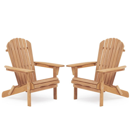 Lounge Patio Chair For Garden Outdoor Wooden Folding Adirondack Chair (Set of 2) Solid Cedar Wood Lounge Patio Chair For Garden