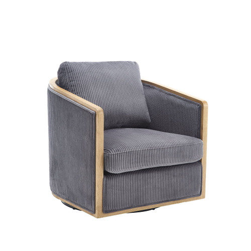 Corduroy Barrel Chair, 360 Degree Swivel