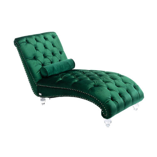 Chaise Lounge Indoor, Button Tufted Upholstered Chaise Lounge Chair With Pillow