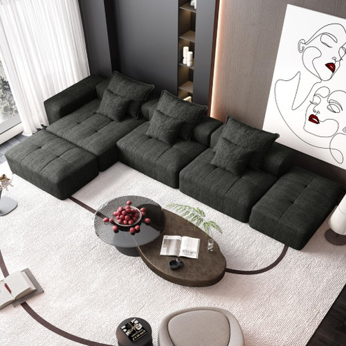 Modern Oversized Diy Combination Modular Sectional Sofa With Pillows