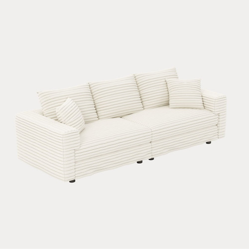 4 Seat Sofa, Modern Comfy Upholstered Sofa Cloud Couch, Deep Seat Couches With Soft Pillows