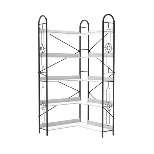 Industrial Style Corner Bookshelf With Thickened Iron Frame