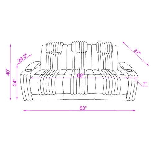 Duran - Power Reclining Sofa With Power Headrest