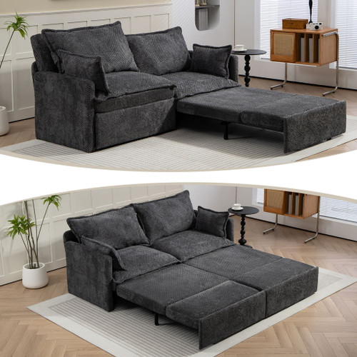 Pull Out Sofa Bed, Convertible Sleeper Sofa Couch, Side Storage, And USB / C - Type Charging Ports Chair