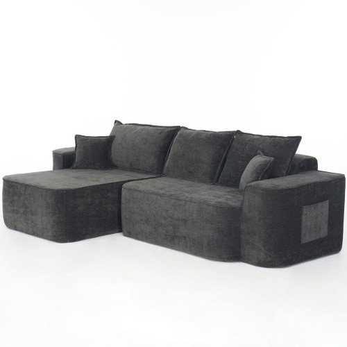 L-Shaped Sectional Sofa Couch With Chaise, Extra Deep Seats