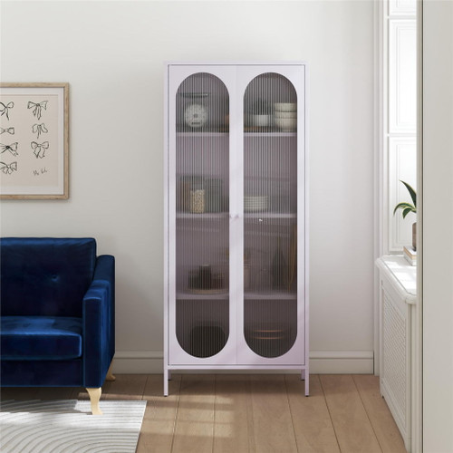 Luna - 2 Door Accent Cabinet With Fluted Glass