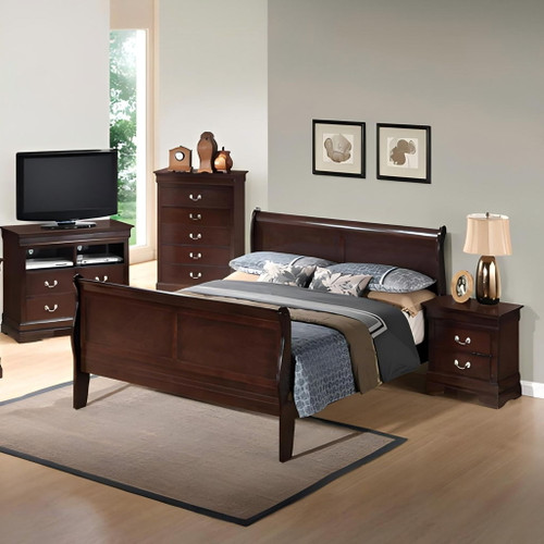 Louis Phillipe - Panel Sleigh Bed