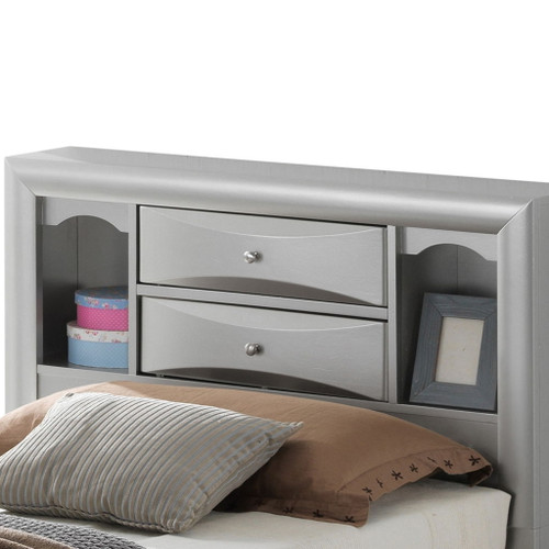 Modern Design Storage Bed With Bookcase Headboard
