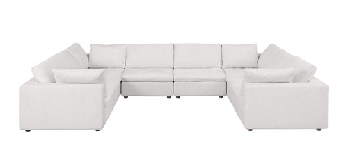 1100 - 8-Piece U-Shaped Sectional In Italian Fabric - Pearl