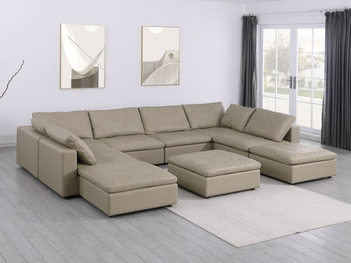 1100 - Top-Grain Italian Leather 9-Piece Sectional With Chaise