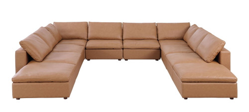 1100 - 10-Piece U-Shaped Sectional With Chaise In Top-Grain Italian Leather
