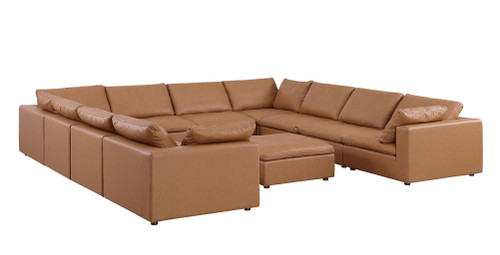 1100 - 11-Piece U-Shaped Sectional In Top-Grain Italian Leather