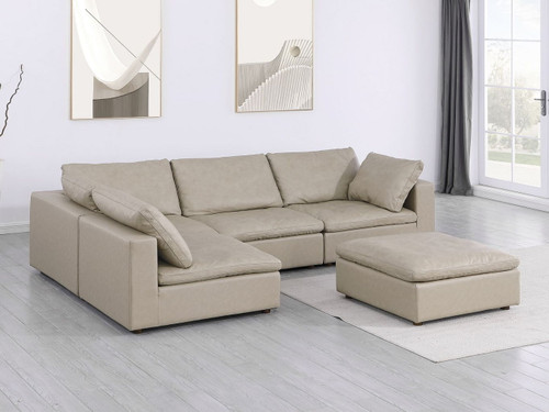 1100 - 5-Piece Left Arm Facing 3-Seat Sectional (Top-Grain Italian Leather)