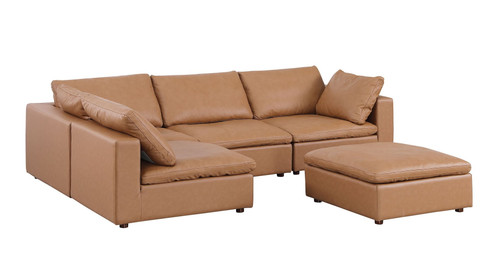 1100 - 5-Piece Left Arm Facing 3-Seat Sectional (Top-Grain Italian Leather)