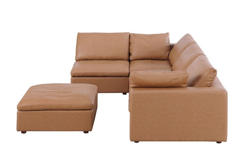 1100 - 5-Piece Left Arm Facing 3-Seat Sectional (Top-Grain Italian Leather)