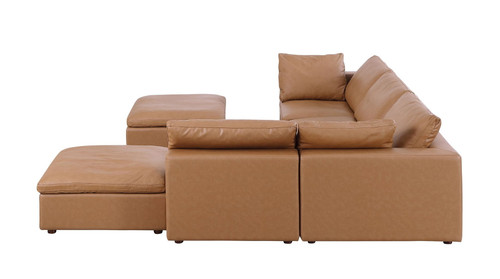 1100 - 6-Piece Right Arm Facing 3-Seat Sectional (Top-Grain Italian Leather)