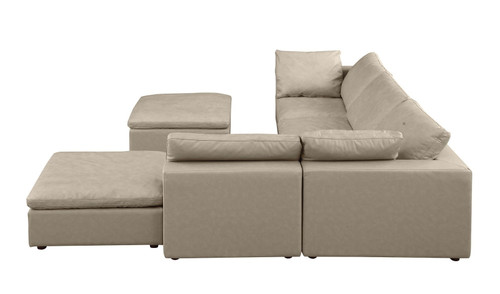 1100 - 6-Piece Right Arm Facing 3-Seat Sectional (Top-Grain Italian Leather)