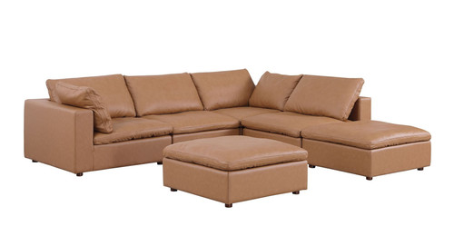 1100 - 6-Piece Right Arm Facing 3-Seat Sectional (Top-Grain Italian Leather)