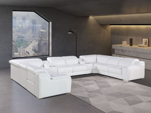 1116 - 10-Piece U-Shaped Sectional Sofa In With 4 Power Recliners & Power Headrests