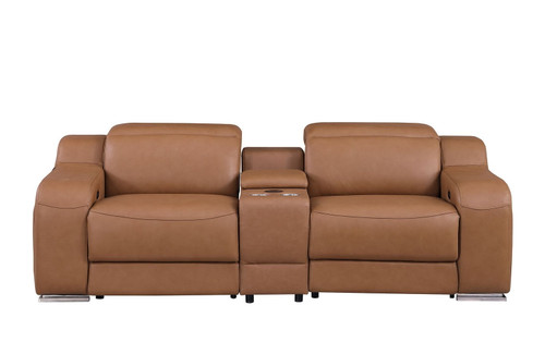 1116 - 3-Piece Modular Power Reclining Console Loveseat In With 2 Power Recliners & Power Headrests