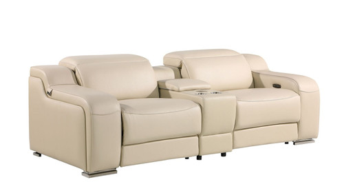 1116 - 3-Piece Modular Power Reclining Console Loveseat In With 2 Power Recliners & Power Headrests