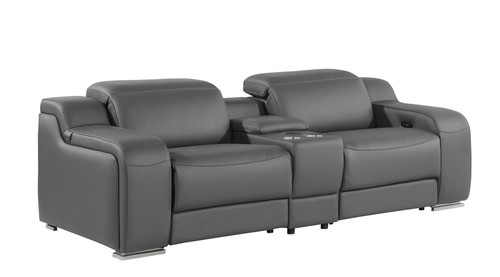 1116 - 3-Piece Modular Power Reclining Console Loveseat In With 2 Power Recliners & Power Headrests