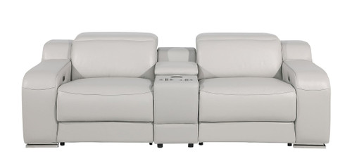 1116 - 3-Piece Modular Power Reclining Console Loveseat In With 2 Power Recliners & Power Headrests
