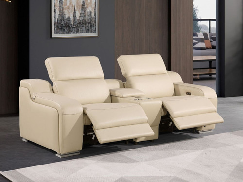 1116 - 3-Piece Modular Power Reclining Console Loveseat In With 2 Power Recliners & Power Headrests