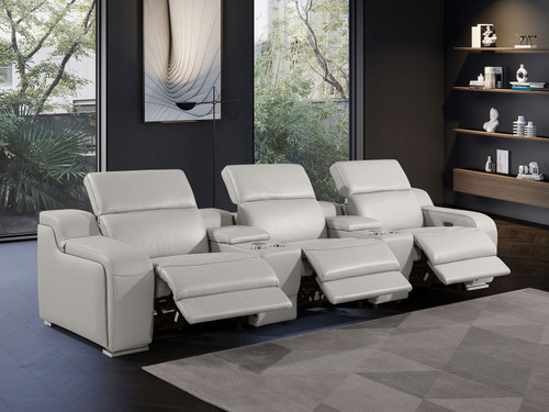 1116 - 5-Piece Modular Power Reclining Sofa In With 3 Power Recliners & Power Headrests