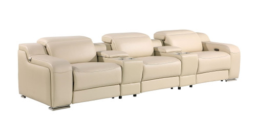 1116 - 5-Piece Modular Power Reclining Sofa In With 3 Power Recliners & Power Headrests