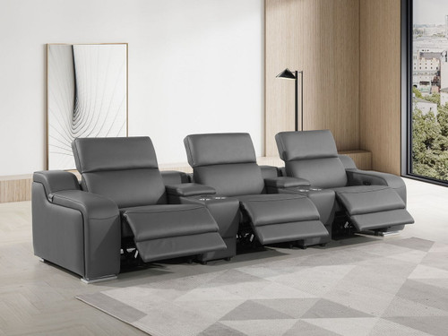 1116 - 5-Piece Modular Power Reclining Sofa In With 3 Power Recliners & Power Headrests