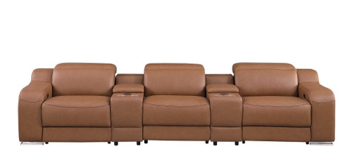 1116 - 5-Piece Modular Power Reclining Sofa In With 3 Power Recliners & Power Headrests