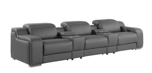 1116 - 5-Piece Modular Power Reclining Sofa In With 3 Power Recliners & Power Headrests