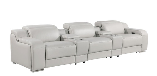 1116 - 5-Piece Modular Power Reclining Sofa In With 3 Power Recliners & Power Headrests