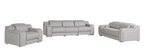 1116 - 6-Piece Modular Power Reclining Sofa, Loveseat & Chair Set In With 5 Power Recliners & Power Headrests