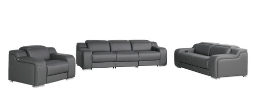 1116 - 6-Piece Modular Power Reclining Sofa, Loveseat & Chair Set In With 5 Power Recliners & Power Headrests