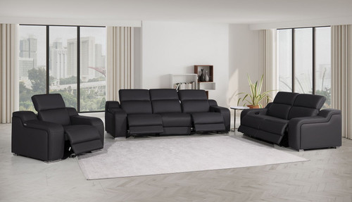1116 - 6-Piece Modular Power Reclining Sofa, Loveseat & Chair Set In With 5 Power Recliners & Power Headrests