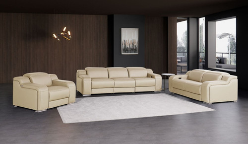 1116 - 6-Piece Modular Power Reclining Sofa, Loveseat & Chair Set In With 6 Power Recliners & Power Headrests