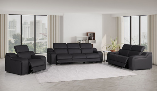 1116 - 6-Piece Modular Power Reclining Sofa, Loveseat & Chair Set In With 6 Power Recliners & Power Headrests
