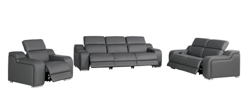 1116 - 6-Piece Modular Power Reclining Sofa, Loveseat & Chair Set In With 6 Power Recliners & Power Headrests