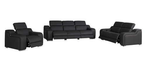 1116 - 6-Piece Modular Power Reclining Sofa, Loveseat & Chair Set In With 6 Power Recliners & Power Headrests
