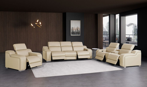 1116 - 7-Piece Modular Power Reclining Sofa, Loveseat & Chair Set In With 5 Power Recliners & Power Headrests