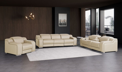 1116 - 7-Piece Modular Power Reclining Sofa, Loveseat & Chair Set In With 6 Power Recliners & Power Headrests
