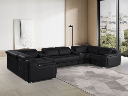 1116 - 8-Piece U-Shaped Sectional Sofa In With 2 Power Recliners & Power Headrests