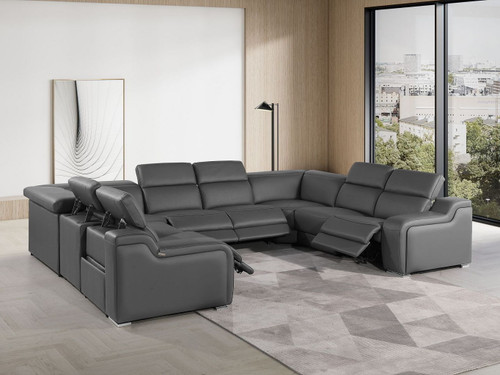 1116 - 8-Piece U-Shaped Sectional Sofa In With 4 Power Recliners & Power Headrests